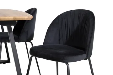 Inca Matgrupp 160 cm Rektangulär med 4 Wrinkles stolar - Svart - Products - Möbler - Bord & matgrupp - Matgrupp