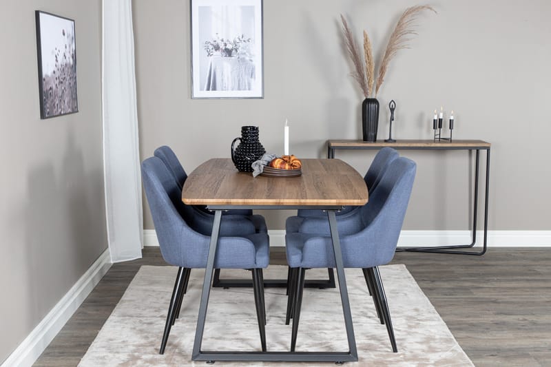 Inca Matgrupp 160 cm Rektangulär med 4 Plaza stolar - Svart - Products - Möbler - Bord & matgrupp - Matgrupp