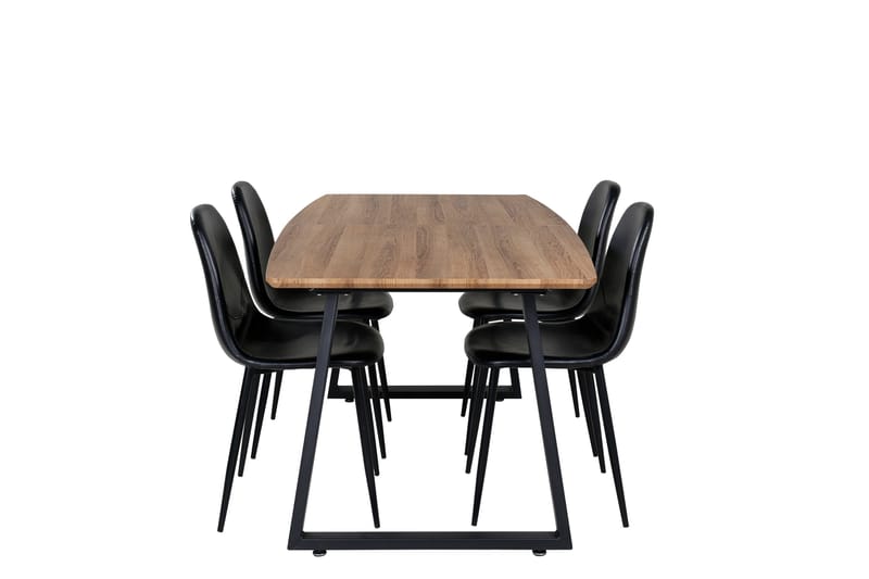 Inca Matgrupp 160 cm Rektangulär med 4 Polar stolar - Svart - Products - Möbler - Bord & matgrupp - Matgrupp
