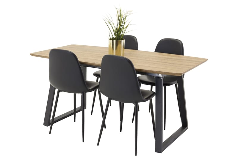 Inca Matgrupp 160 cm Rektangulär med 4 Polar stolar - Svart - Products - Möbler - Bord & matgrupp - Matgrupp