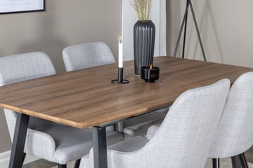 Inca Matgrupp 160 cm Rektangulär med 4 Plaza stolar - Svart - Products - Möbler - Bord & matgrupp - Matgrupp