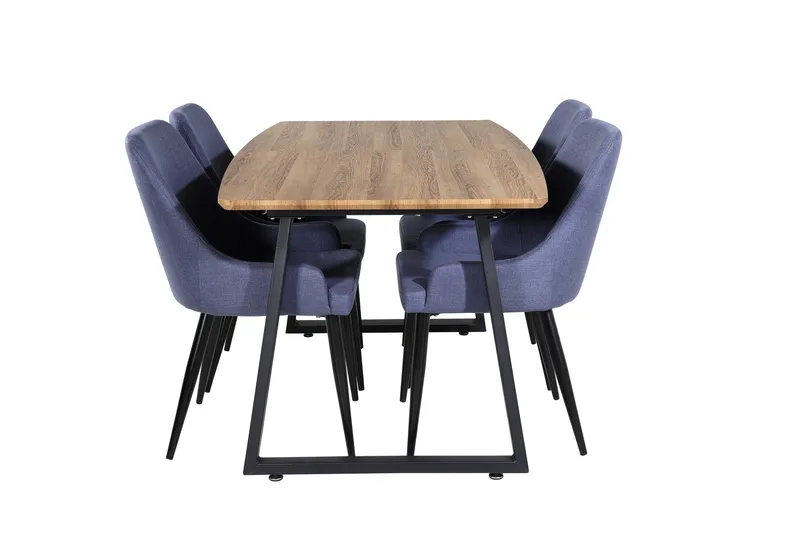 Inca Matgrupp 160 cm Rektangulär med 4 Plaza stolar - Svart - Products - Möbler - Bord & matgrupp - Matgrupp