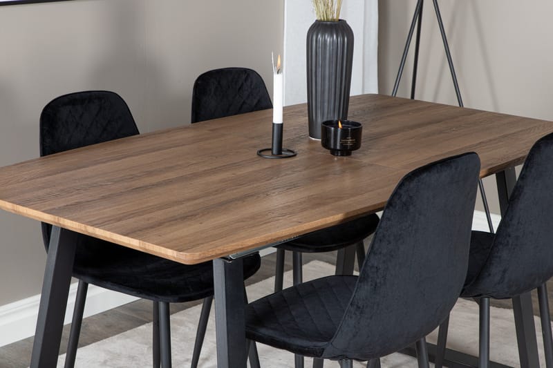 Inca Matgrupp 160 cm Rektangulär med 4 Polar stolar - Svart - Products - Möbler - Bord & matgrupp - Matgrupp