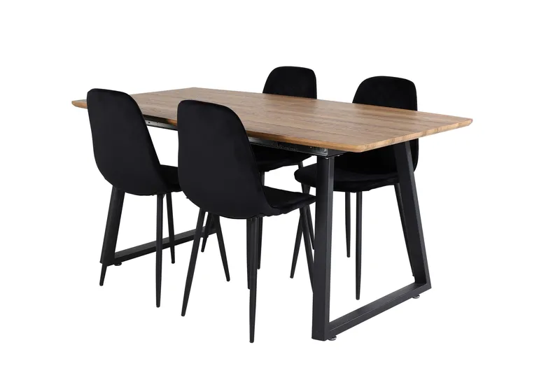Inca Matgrupp 160 cm Rektangulär med 4 Polar stolar - Svart - Products - Möbler - Bord & matgrupp - Matgrupp