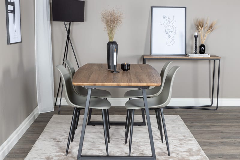 Inca Matgrupp 160 cm Rektangulär med 4 Polar stolar - Svart - Products - Möbler - Bord & matgrupp - Matgrupp