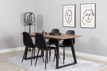 Inca Matgrupp 160 cm Rektangulär med 4 Polar stolar - Svart - Products - Möbler - Bord & matgrupp - Matgrupp