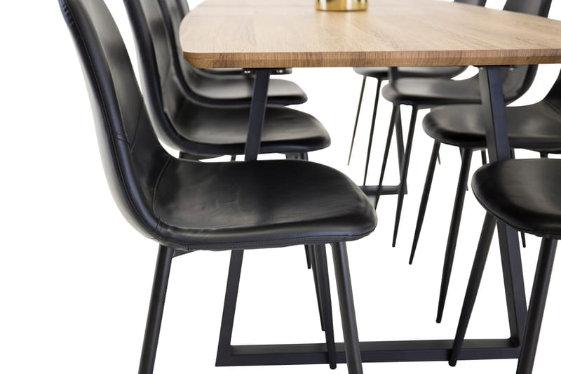 Inca Matgrupp 160 cm Rektangulär med 8 Polar stolar - Svart - Products - Möbler - Bord & matgrupp - Matgrupp