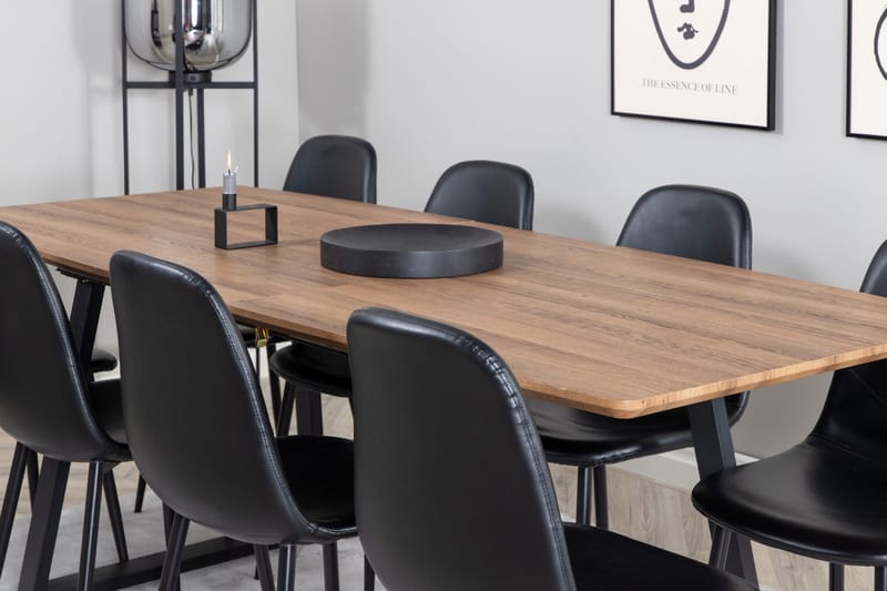 Inca Matgrupp 160 cm Rektangulär med 8 Polar stolar - Svart - Products - Möbler - Bord & matgrupp - Matgrupp