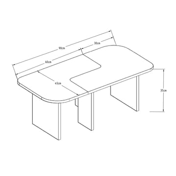 Iris Soffbordsset 90x35x45 cm - Antracit - Products - Möbler - Bord & matgrupp - Soffbord
