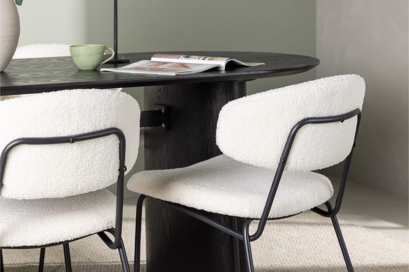 Isolde Matgrupp 180 cm Oval med 4 Chico Stolar - Svart - Products - Möbler - Bord & matgrupp - Matgrupp