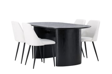 Isolde Matgrupp 180 cm Oval med 4 Night stolar - Svart - Products - Möbler - Bord & matgrupp - Matgrupp