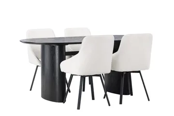 Isolde Matgrupp 180 cm Oval med 4 Rosie stolar - Beige - Products - Möbler - Bord & matgrupp - Matgrupp