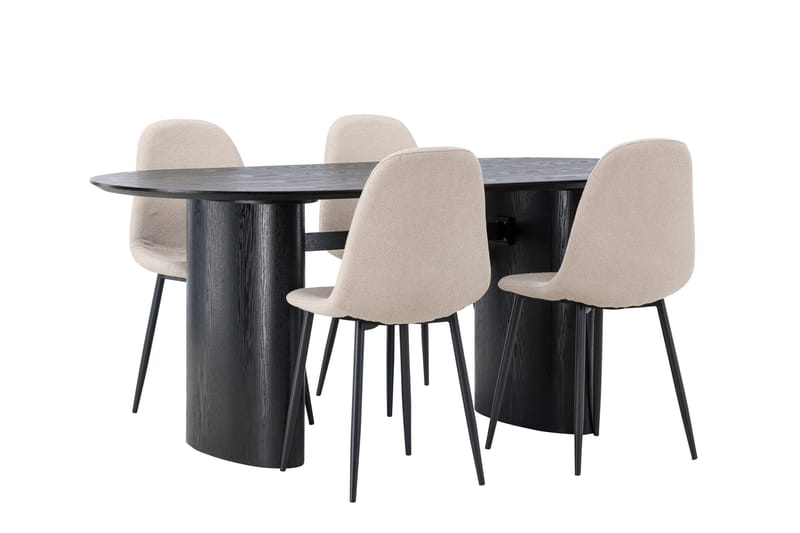 Isolde Matgrupp 180 cm Oval med 4 Polar stolar - Beige - Products - Möbler - Bord & matgrupp - Matgrupp