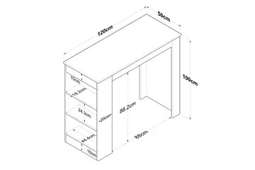 Iwao Barbord 50x120 cm Brun/Vit - Hanah Home - Products - Möbler - Bord & matgrupp - Barbord & ståbord