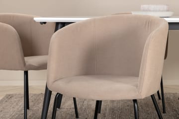 Jimmy Matgrupp 195 cm Rektangulär med 6 Berit stolar - Beige - Products - Möbler - Bord & matgrupp - Matgrupp