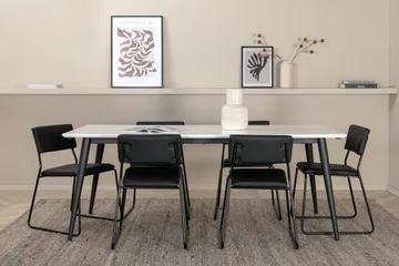 Jimmy Matgrupp 195 cm Rektangulär med 6 Kenth Stolar - Svart - Products - Möbler - Bord & matgrupp - Matgrupp