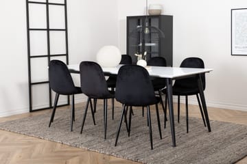 Jimmy Matgrupp 195 cm Rektangulär med 6 Polar stolar - Svart - Products - Möbler - Bord & matgrupp - Matgrupp