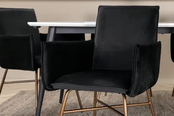 Jimmy Matgrupp 195 cm Rektangulär med 6 Petra stolar - Svart - Products - Möbler - Bord & matgrupp - Matgrupp