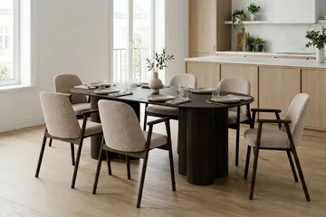 Juno Matbord Oval 220x100 cm Fanér - Rökt ek - Products - Möbler - Bord & matgrupp - Matbord & köksbord