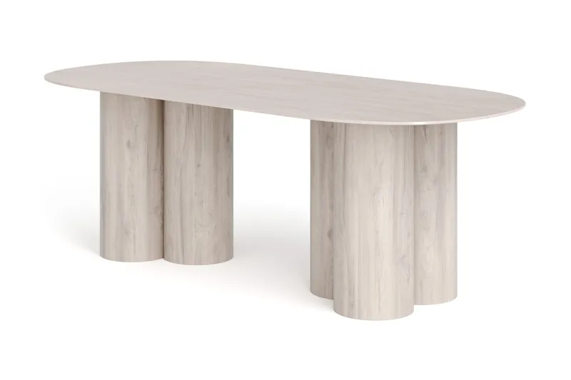 Juno Matbord Oval 220x100 cm Fanér - Vitlaserad ek - Products - Möbler - Bord & matgrupp - Matbord & köksbord