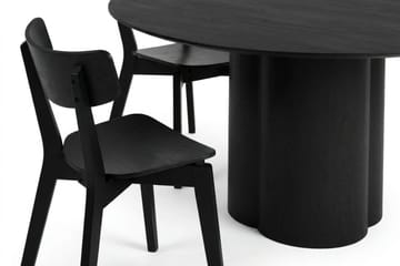 Juno Matgrupp 150 cm runt i Svart med 6 Amelia Matstolar - Svart - Products - Möbler - Bord & matgrupp - Matgrupp