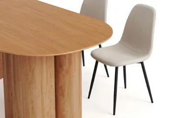 Juno Matgrupp rektangulärt 220 cm Ek med 6 Nibe Matstolar - Ek - Products - Möbler - Bord & matgrupp - Matgrupp