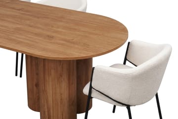 Juno Matgrupp rektangulärt 220 cm Ek med 8 Filip Matstolar - Ek - Products - Möbler - Bord & matgrupp - Matgrupp