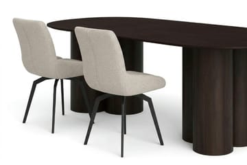Juno Matgrupp rektangulärt 220 cm Rökt Ek med 6 Mora Matstolar - Rökt ek - Products - Möbler - Bord & matgrupp - Matgrupp