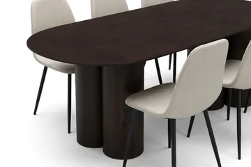 Juno Matgrupp rektangulärt 220 cm Rökt Ek med 6 Nibe Matstolar - Rökt ek - Products - Möbler - Bord & matgrupp - Matgrupp