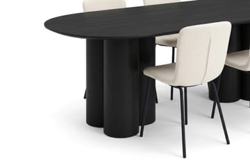 Juno Matgrupp rektangulärt 220 cm Svart med 6 Katy Matstolar - Svartlaserad ek - Products - Möbler - Bord & matgrupp - Matgrupp