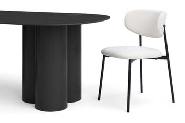 Juno Matgrupp rektangulärt 220 cm Svart med 8 Lucy Matstolar - Svart - Products - Möbler - Bord & matgrupp - Matgrupp