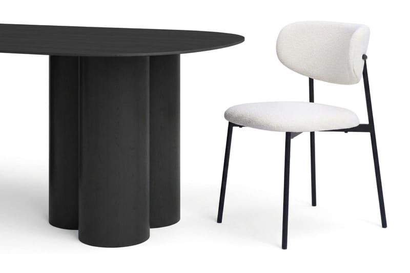 Juno Matgrupp rektangulärt 220 cm Svart med 8 Lucy Matstolar - Svart - Products - Möbler - Bord & matgrupp - Matgrupp