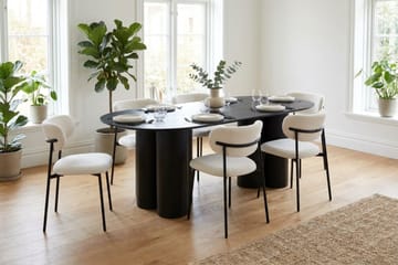 Juno Matgrupp rektangulärt 220 cm Svart med 8 Lucy Matstolar - Svart - Products - Möbler - Bord & matgrupp - Matgrupp