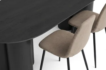 Juno Matgrupp rektangulärt 220 cm Svart med 8 Nibe Matstolar - Svart - Products - Möbler - Bord & matgrupp - Matgrupp