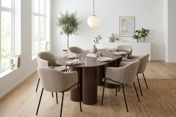 Juno Matgrupp rektangulärt 220 cm Valnöt med 8 Filip Matstolar - Valnöt - Products - Möbler - Bord & matgrupp - Matgrupp