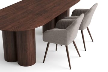 Juno Matgrupp rektangulärt 220 cm Valnöt med 8 Filippa Matstolar - Valnöt - Products - Möbler - Bord & matgrupp - Matgrupp