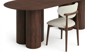 Juno Matgrupp rektangulärt 220 cm Valnöt med 8 Molly Matstolar - Valnöt - Products - Möbler - Bord & matgrupp - Matgrupp