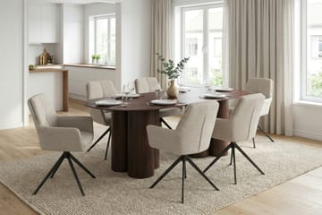 Juno Matgrupp rektangulärt 220 cm Valnöt med 8 Torsby Matstolar - Valnöt - Products - Möbler - Bord & matgrupp - Matgrupp