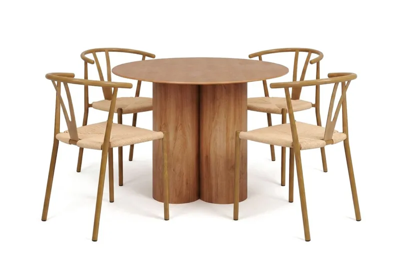 Juno Matgrupp runt 110 cm Ek med 4 Elysia Matstolar - Products - Möbler - Bord & matgrupp - Matgrupp