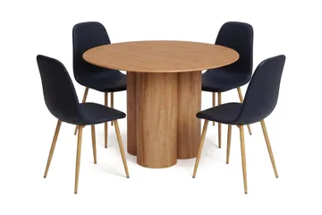 Juno Matgrupp runt 110 cm Ek med 4 Nibe Matstolar - Ek - Products - Möbler - Bord & matgrupp - Matgrupp