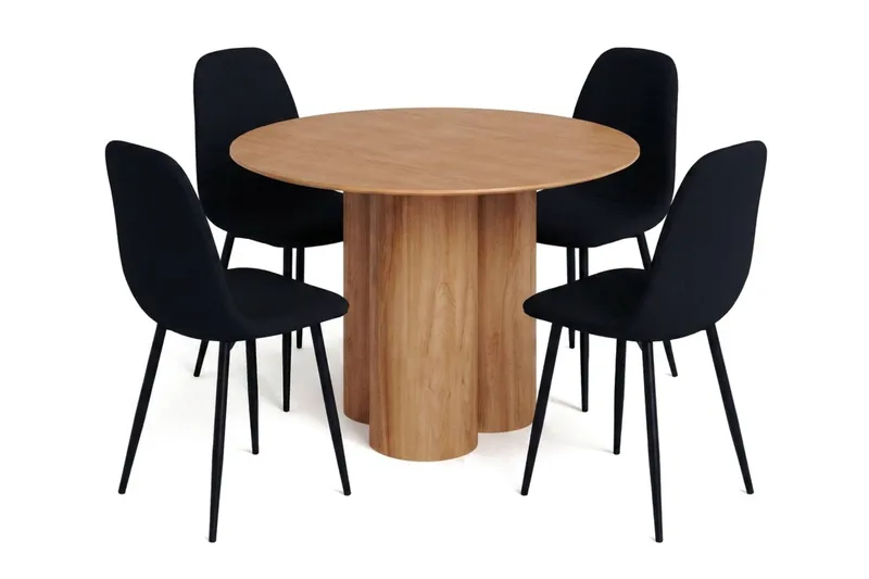 Juno Matgrupp runt 110 cm Ek med 4 Nibe Matstolar - Ek - Products - Möbler - Bord & matgrupp - Matgrupp