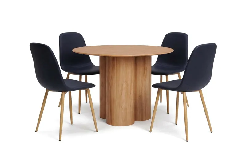 Juno Matgrupp runt 110 cm Ek med 4 Nibe Matstolar - Ek - Products - Möbler - Bord & matgrupp - Matgrupp