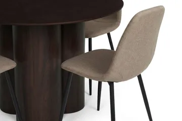 Juno Matgrupp runt 110 cm Rökt Ek med 4 Nibe Matstolar - Rökt ek - Products - Möbler - Bord & matgrupp - Matgrupp