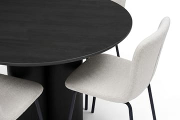 Juno Matgrupp runt 110 cm Svart med 4 Katy Matstolar - Svart - Products - Möbler - Bord & matgrupp - Matgrupp