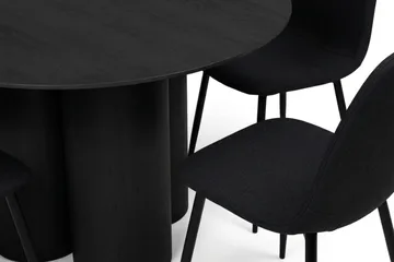 Juno Matgrupp runt 110 cm Svart med 4 Nibe Matstolar - Svart - Products - Möbler - Bord & matgrupp - Matgrupp