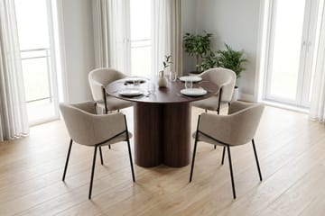 Juno Matgrupp runt 110 cm Valnöt med 4 Filip Matstolar - Valnöt - Products - Möbler - Bord & matgrupp - Matgrupp