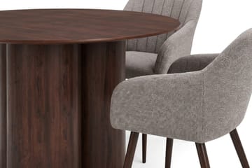 Juno Matgrupp runt 110 cm Valnöt med 4 Filippa Matstolar - Valnöt - Products - Möbler - Bord & matgrupp - Matgrupp