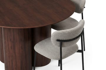 Juno Matgrupp runt 110 cm Valnöt med 4 Lucy Matstolar - Valnöt - Products - Möbler - Bord & matgrupp - Matgrupp