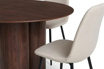Juno Matgrupp runt 110 cm Valnöt med 4 Nibe Matstolar - Valnöt - Products - Möbler - Bord & matgrupp - Matgrupp