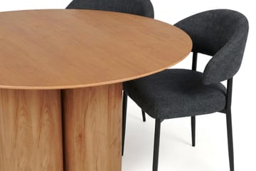 Juno Matgrupp runt 130 cm Ek med 6 Sawako Matstolar - Ek - Products - Möbler - Bord & matgrupp - Matgrupp